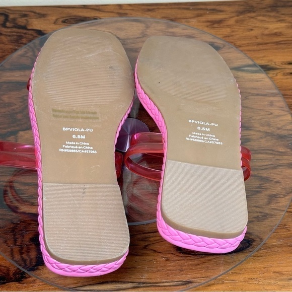 Nordstrom BP Viola Barbie Pink Braided Flat Slide Sandals - Picture 14 of 14